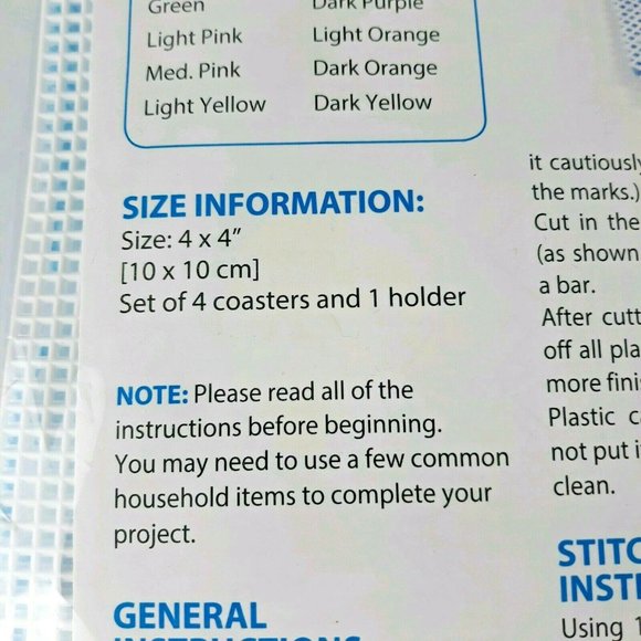 Mary Maxim Floral Coasters Cross Stitch Set Kit - Picture 3 of 6